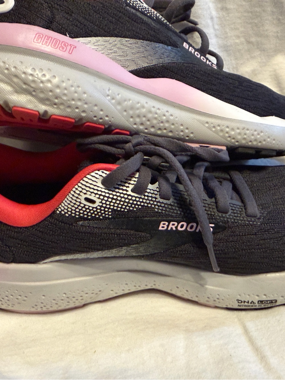 Brooks Black Running Shoes with Pink Accents